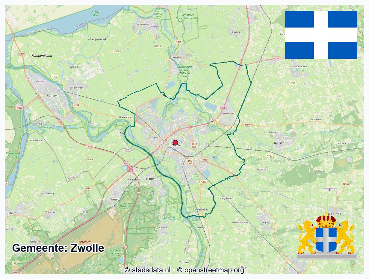 Schematische gemeentegrens Zwolle